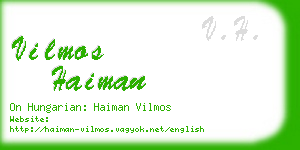 vilmos haiman business card